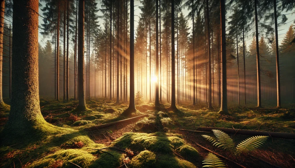 AI Image Prompts: Definition, Types, Techniques, Challenges and Practical Applications 7 - "A forest at sunrise, hyper-realistic, wide-angle view"