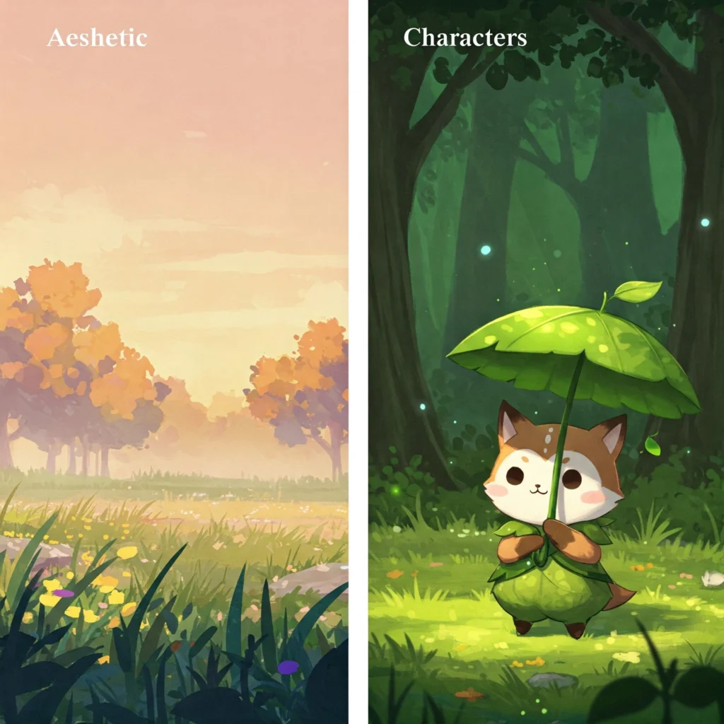 Ghibli Style Prompt Guide: Create Magical Worlds with Studio Ghibli Aesthetic Prompts 3 - Difference Between Aesthetic Style and Literal Ghibli Characters